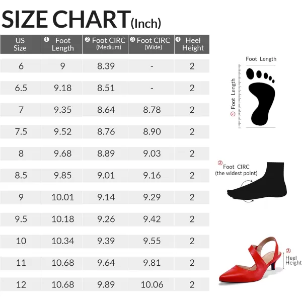 mysoft Womens Pumps 2 inch Low Heel Pointed Toe Slingback Wedding Party Dress Shoes MediumWide WidthRed