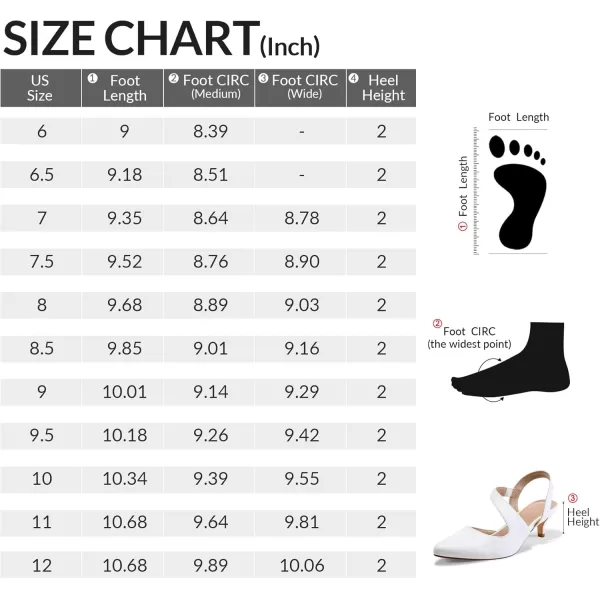 mysoft Womens Pumps 2 inch Low Heel Pointed Toe Slingback Wedding Party Dress Shoes MediumWide WidthWhite