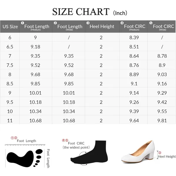 mysoft Womens Pumps Low Chunky Block Heel Round Toe Comfortable Dress ShoesWhite Pu