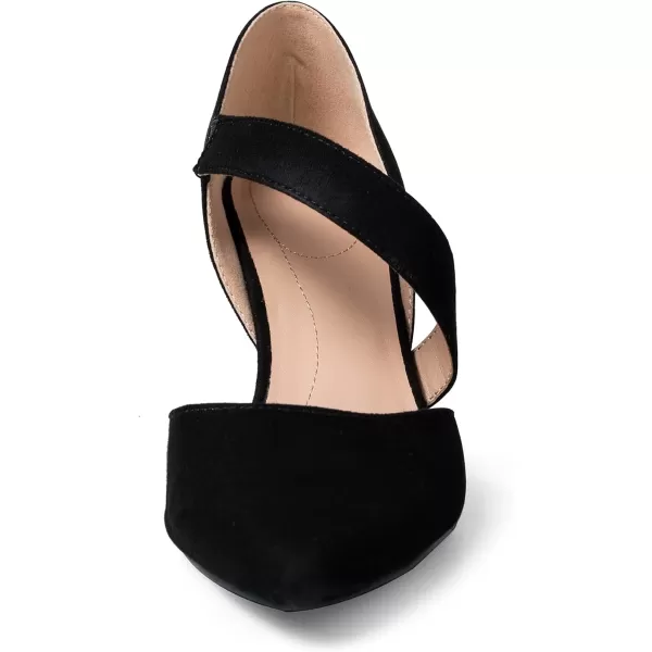 mysoft Womens Pumps Pointed Toe 3 inch Dress ShoesBlacksuede