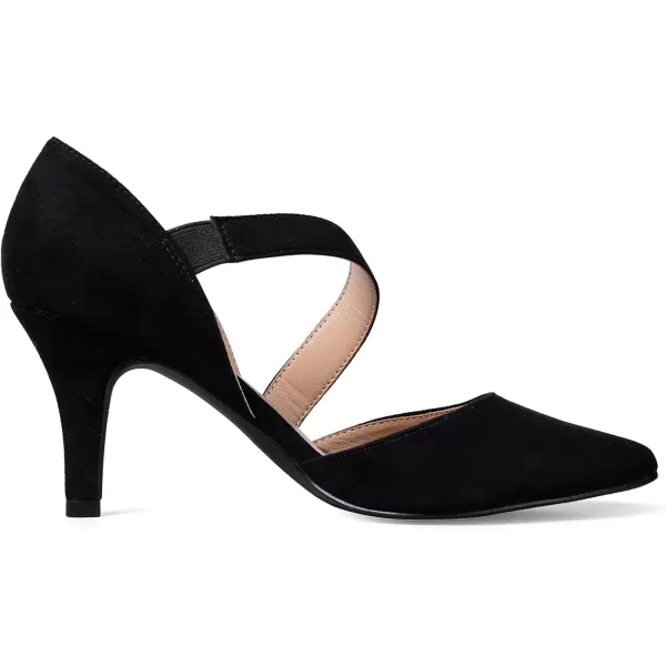 mysoft Womens Pumps Pointed Toe 3 inch Dress ShoesBlacksuede