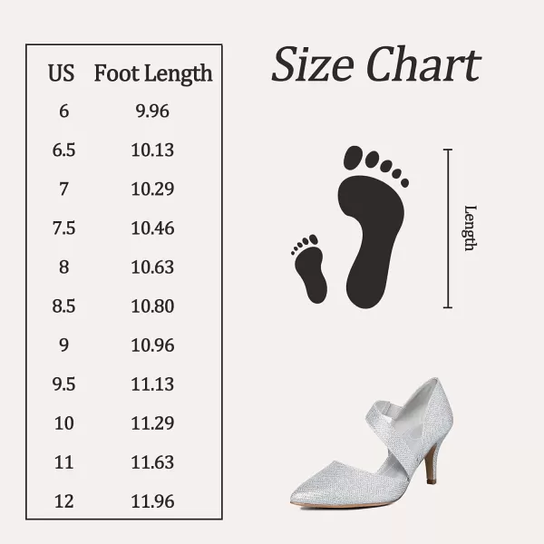 mysoft Womens Pumps Pointed Toe 3 inch Dress ShoesSilverglitter