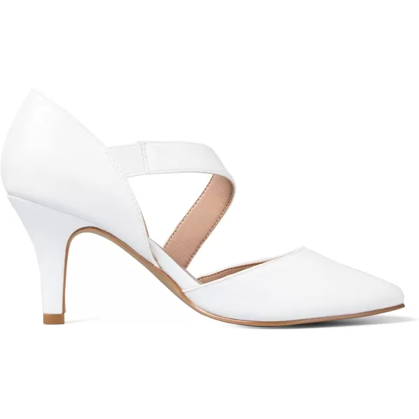 mysoft Womens Pumps Pointed Toe 3 inch Dress ShoesWhitepu