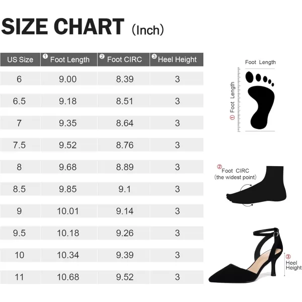 mysoft Womens Pumps Shoes Pointed Toe Kitten Low Heels Stiletto Ankle Strap Closed Toe Wedding Party Dress SandalsBlack Nubuck