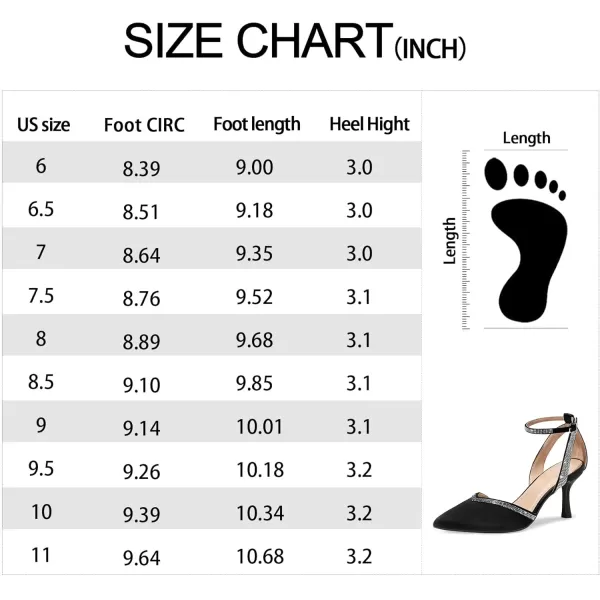 mysoft Womens Pumps Shoes Pointed Toe Kitten Low Heels Stiletto Ankle Strap Closed Toe Wedding Party Dress SandalsBlack Satin