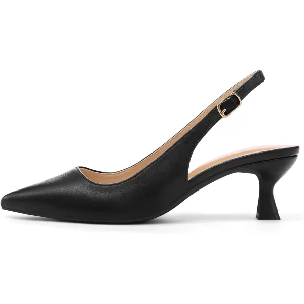 mysoft Womens Slingback Kitten Heel Pumps 2Inch Low Heels Closed Toe Party Wedding Dress ShoesBlackpu
