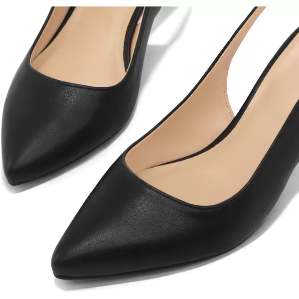 mysoft Womens Slingback Kitten Heel Pumps 2Inch Low Heels Closed Toe Party Wedding Dress ShoesBlackpu