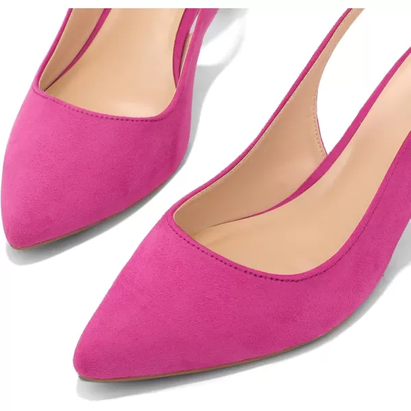 mysoft Womens Slingback Kitten Heel Pumps 2Inch Low Heels Closed Toe Party Wedding Dress ShoesHot Pink