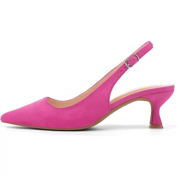 mysoft Womens Slingback Kitten Heel Pumps 2Inch Low Heels Closed Toe Party Wedding Dress ShoesHot Pink