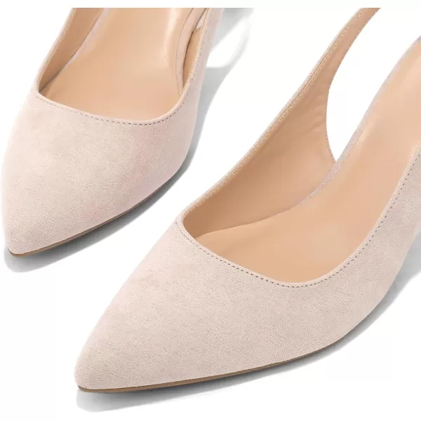 mysoft Womens Slingback Kitten Heel Pumps 2Inch Low Heels Closed Toe Party Wedding Dress ShoesNude
