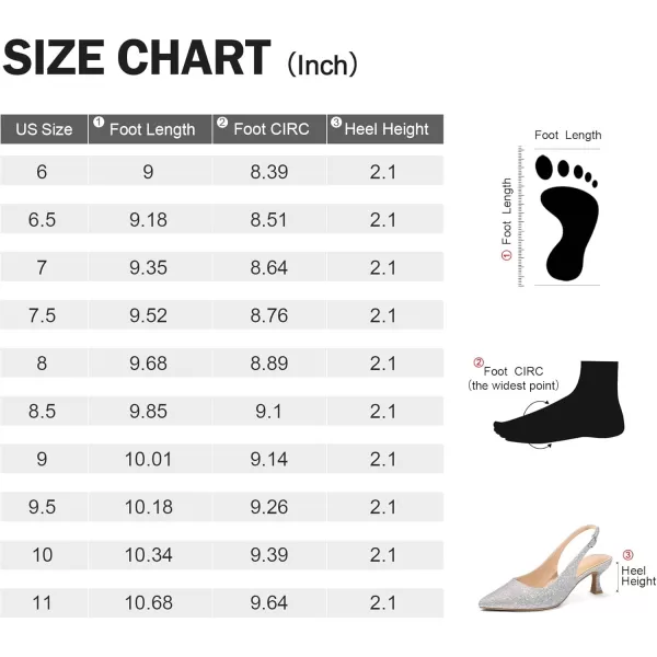 mysoft Womens Slingback Kitten Heel Pumps 2Inch Low Heels Closed Toe Party Wedding Dress ShoesSilver