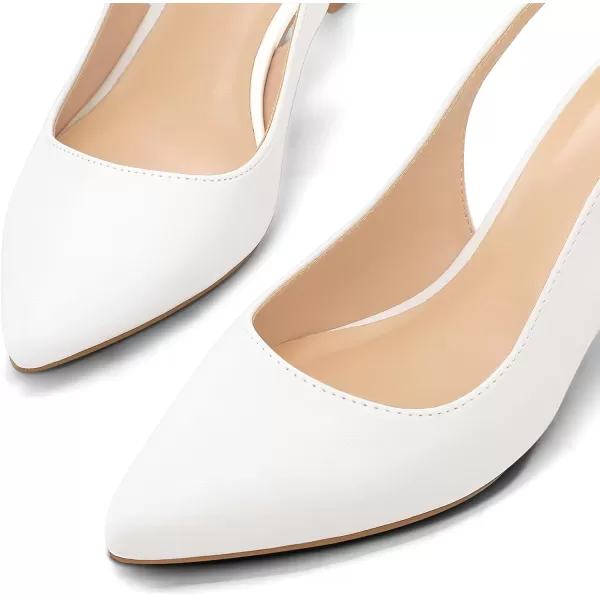 mysoft Womens Slingback Kitten Heel Pumps 2Inch Low Heels Closed Toe Party Wedding Dress ShoesWhitepu
