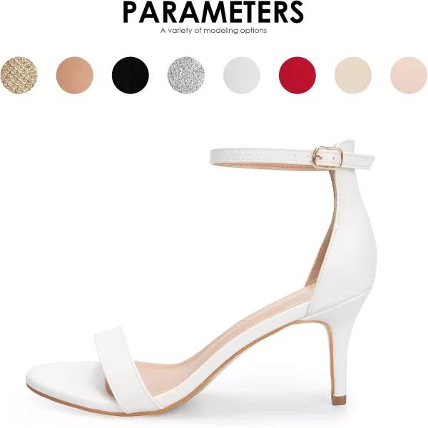 mysoft Womens Stilettos Classic Strappy Open Toe Pump Heel SandalsWhitePu