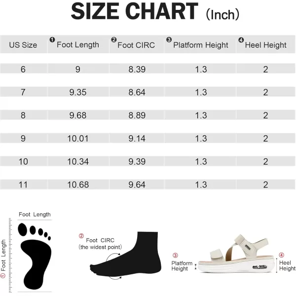 mysoft Womens Summer Walking Sandals Air Cushion Support Platform Ankle Strap Shoes Comfortable Casual Wedge SandalsBeige