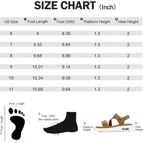 mysoft Womens Summer Walking Sandals Air Cushion Support Platform Ankle Strap Shoes Comfortable Casual Wedge SandalsBrown