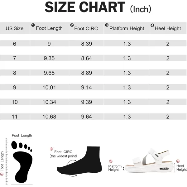 mysoft Womens Summer Walking Sandals Air Cushion Support Platform Ankle Strap Shoes Comfortable Casual Wedge SandalsWhite