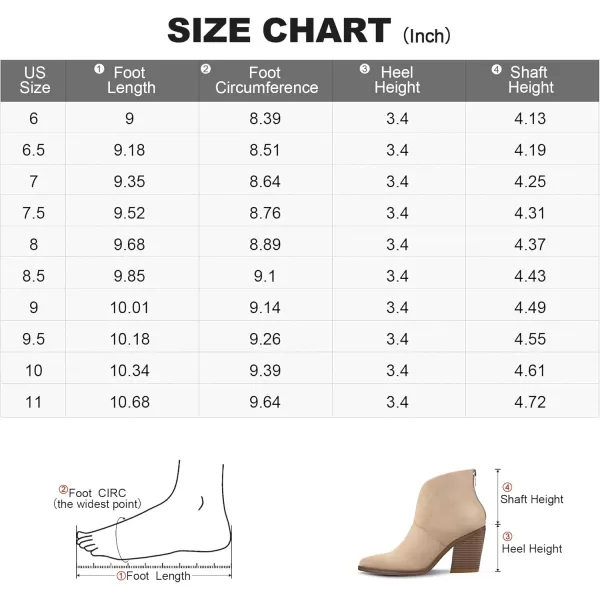 mysoft Womens V Cut Out Ankle Boots Slip On Pointed Toe Chunky Stacked Heel BootiesNude