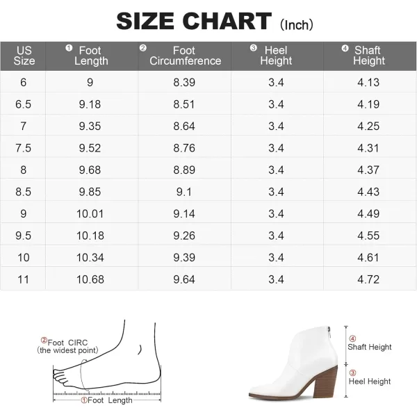 mysoft Womens V Cut Out Ankle Boots Slip On Pointed Toe Chunky Stacked Heel BootiesWhite