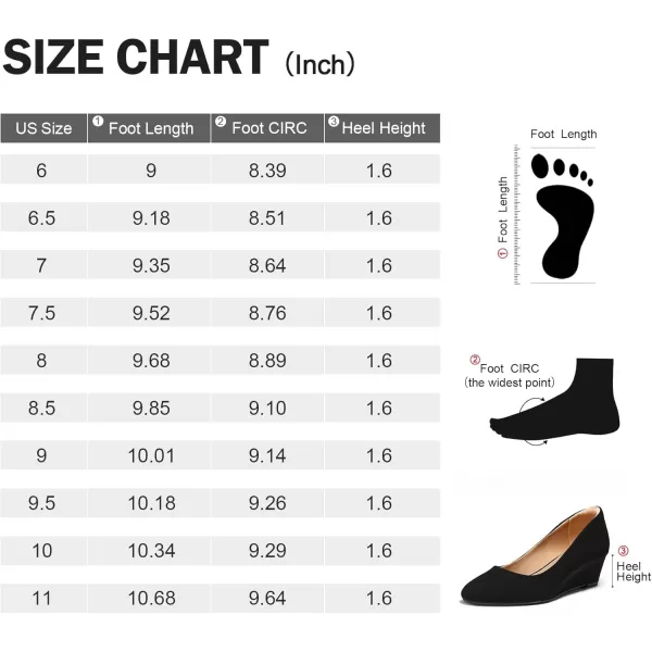 mysoft Womens Wedge Pumps Low Heel Closed Toe 2in Dress ShoesBlack