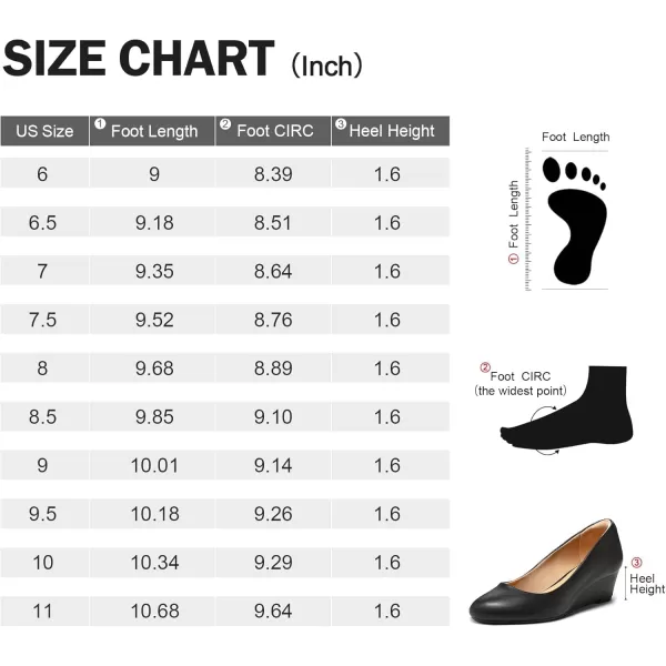 mysoft Womens Wedge Pumps Low Heel Closed Toe 2in Dress ShoesBlack Pu
