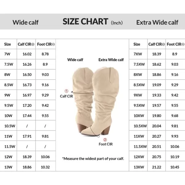 mysoft Womens WideExtra Wide Calf Knee High Boots Cowgirl Low Chunky Stacked Heel Wide Width Pointed Toe Slouchy Tall Boots with ZippersBeige Extra Wide Calf