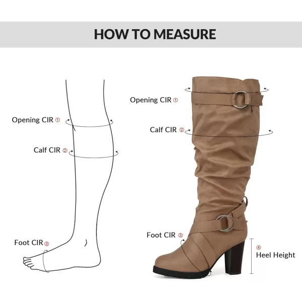 mysoft Womens WideExtra Wide Calf Knee High Boots Fashion Chunky Block Heel Pull On Winter Boots with Side ZippersTaupe Wide Calf