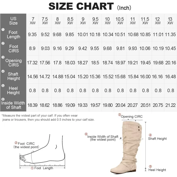 mysoft Womens WideExtra Wide Calf Knee High Boots Flat Fall Winter Tall Boots with Side ZippersBeige Extra Wide Calf