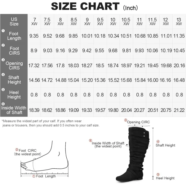 mysoft Womens WideExtra Wide Calf Knee High Boots Flat Fall Winter Tall Boots with Side ZippersBlack Extra Wide Calf