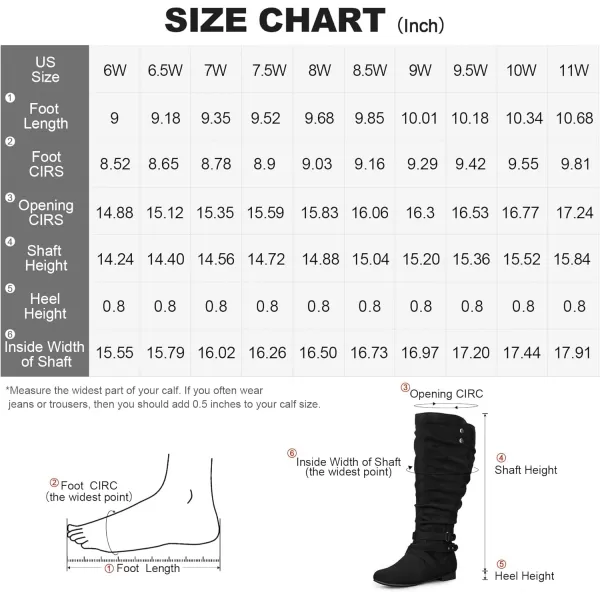 mysoft Womens WideExtra Wide Calf Knee High Boots Flat Fall Winter Tall Boots with Side ZippersBlack Wide Calf