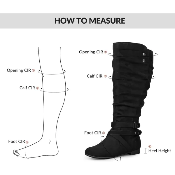 mysoft Womens WideExtra Wide Calf Knee High Boots Flat Fall Winter Tall Boots with Side ZippersBlack Wide Calf