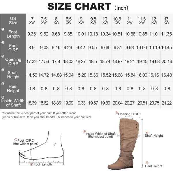 mysoft Womens WideExtra Wide Calf Knee High Boots Flat Fall Winter Tall Boots with Side ZippersBrown Extra Wide Calf