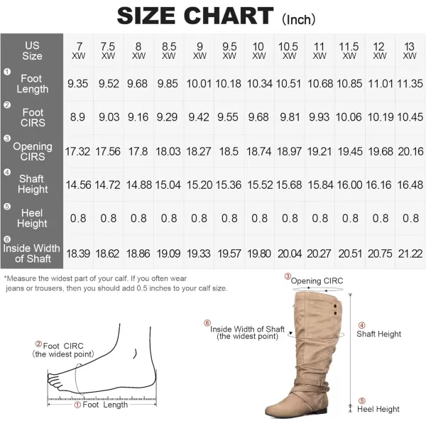 mysoft Womens WideExtra Wide Calf Knee High Boots Flat Fall Winter Tall Boots with Side ZippersTaupe Extra Wide Calf