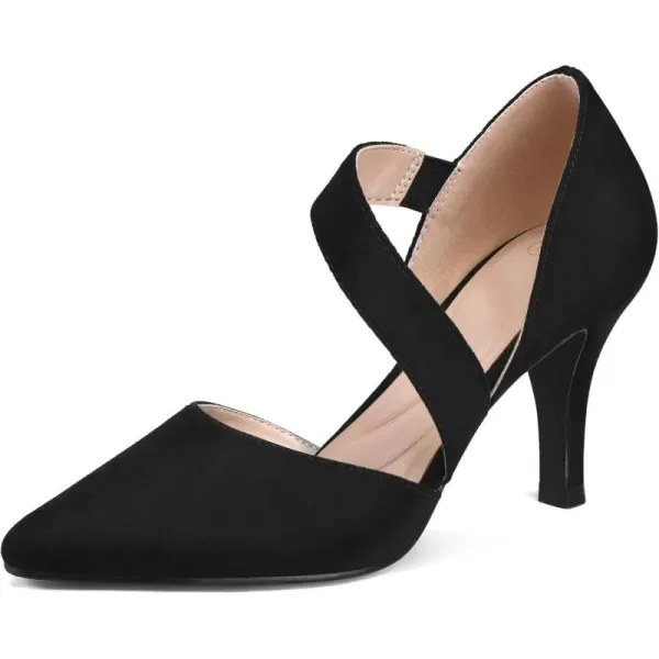 mysoft Womens Pointed Toe Low Stiletto Heel Dress Pumps Shoes  Available in Wide SizesBlacksuede