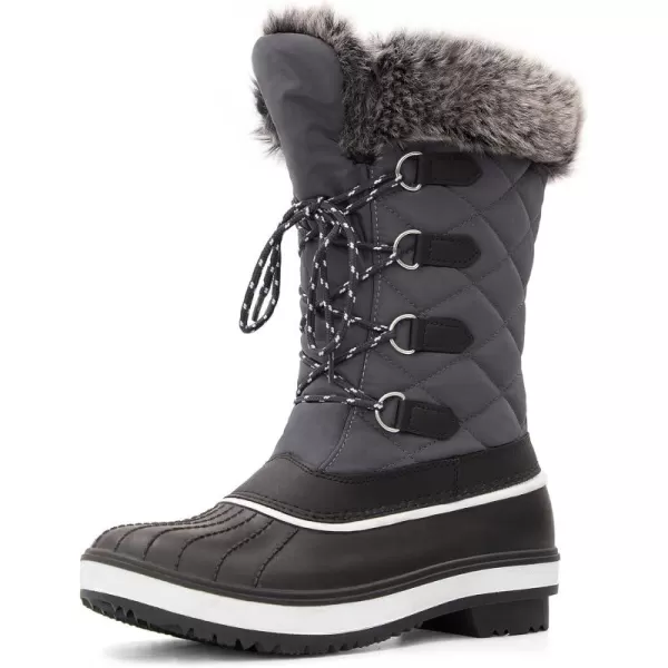 mysoft Womens Waterproof Winter Boots Warm Insulated Snow Boots for OutdoorGray 2