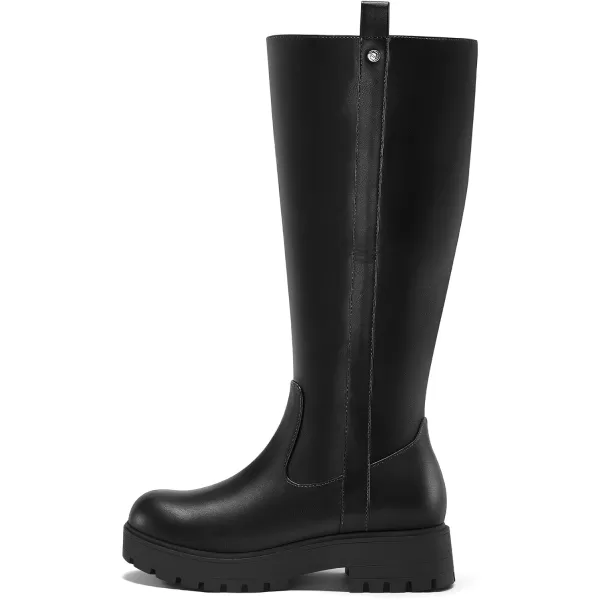 mysoft Womens Knee High Boots Comfortable WideCalf Lug Sole Side Zipper Platform Chunky Heel Tall Boots Fall and Winter