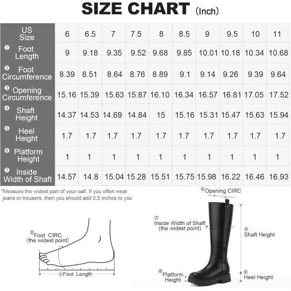 mysoft Womens Knee High Boots Comfortable WideCalf Lug Sole Side Zipper Platform Chunky Heel Tall Boots Fall and Winter