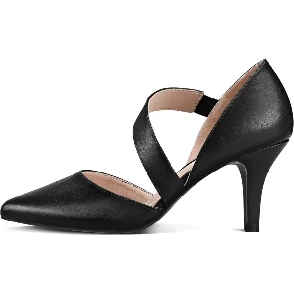 mysoft Womens Pointed Toe Low Stiletto Heel Dress Pumps Shoes  Available in Wide SizesBlackpu