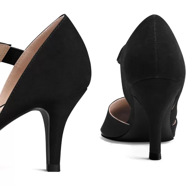 mysoft Womens Pointed Toe Low Stiletto Heel Dress Pumps Shoes  Available in Wide SizesBlacksuede