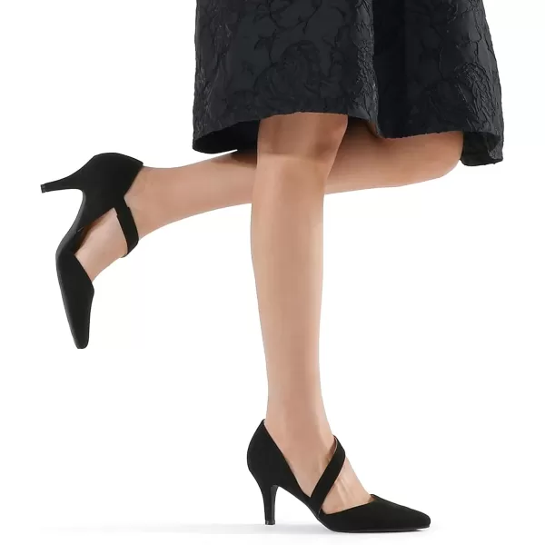 mysoft Womens Pointed Toe Low Stiletto Heel Dress Pumps Shoes  Available in Wide SizesBlacksuede