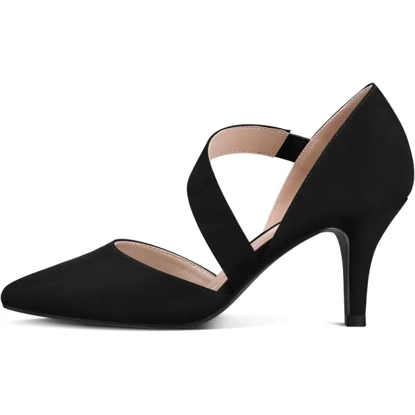 mysoft Womens Pointed Toe Low Stiletto Heel Dress Pumps Shoes  Available in Wide SizesBlacksuede