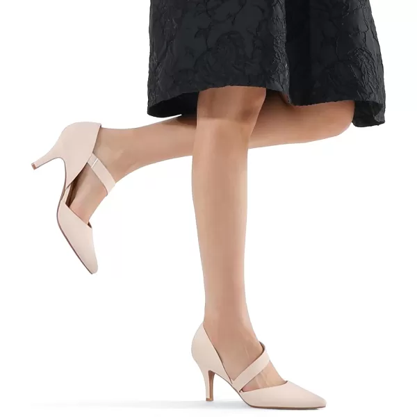 mysoft Womens Pointed Toe Low Stiletto Heel Dress Pumps Shoes  Available in Wide SizesNudenubuck