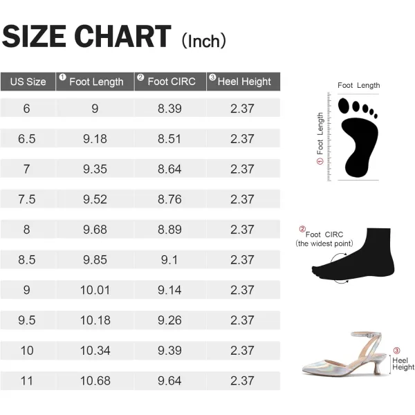 mysoft Womens Pumps Shoes Ankle Strap 2 Inch Kitten Heels Sexy Pointed Toe Wedding Party Dress SandalsFantasy Silver