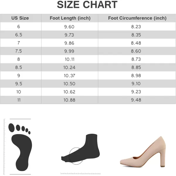 mysoft Womens Square Toe Chunky Block High Heel Dress Pump ShoesNude Nubuck Pu