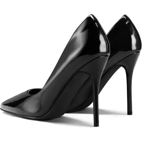 imagemysoft Womens Closed Toe Pumps Pointed Toe High Heels Dress Wedding Pump ShoesBlack Patent
