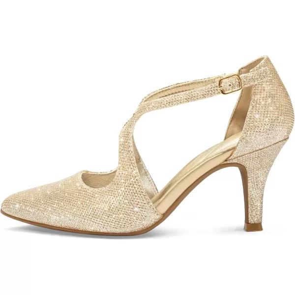 imagemysoft Womens Pumps 3Inch HeelsGold