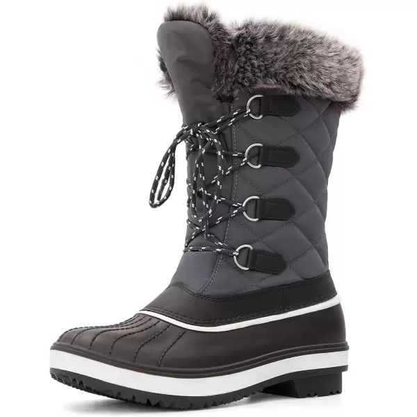 imagemysoft Womens Waterproof Winter Boots Warm Insulated Snow Boots for OutdoorGrey