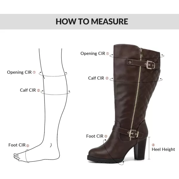 imagemysoft Womens WideExtra Wide Calf Knee High Boots Chunky Block Heel Round Toe Wide Width Tall Boots Side ZipperCoffee Extra Wide Calf