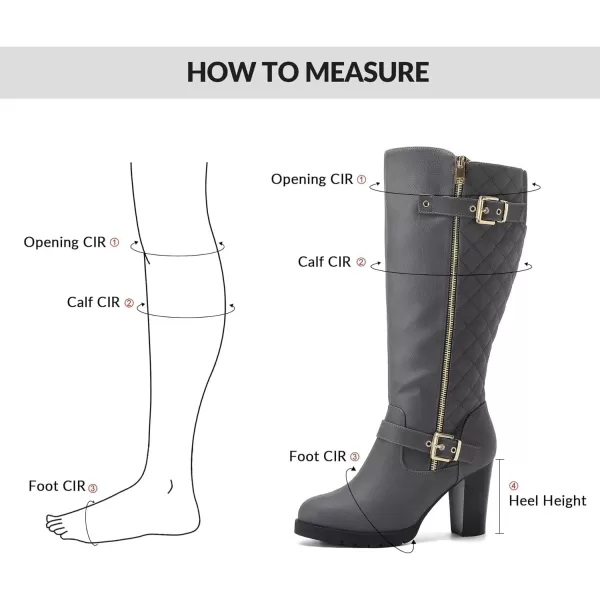 imagemysoft Womens WideExtra Wide Calf Knee High Boots Chunky Block Heel Round Toe Wide Width Tall Boots Side ZipperGrey Wide Calf