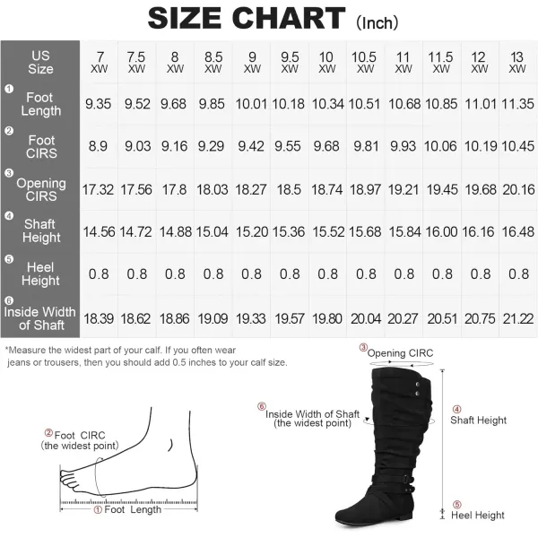 imagemysoft Womens WideExtra Wide Calf Knee High Boots Flat Wide Width Tall Boots with Side ZippersBlack Extra Wide Calf