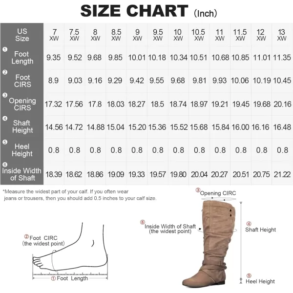 imagemysoft Womens WideExtra Wide Calf Knee High Boots Flat Wide Width Tall Boots with Side ZippersBrown Extra Wide Calf